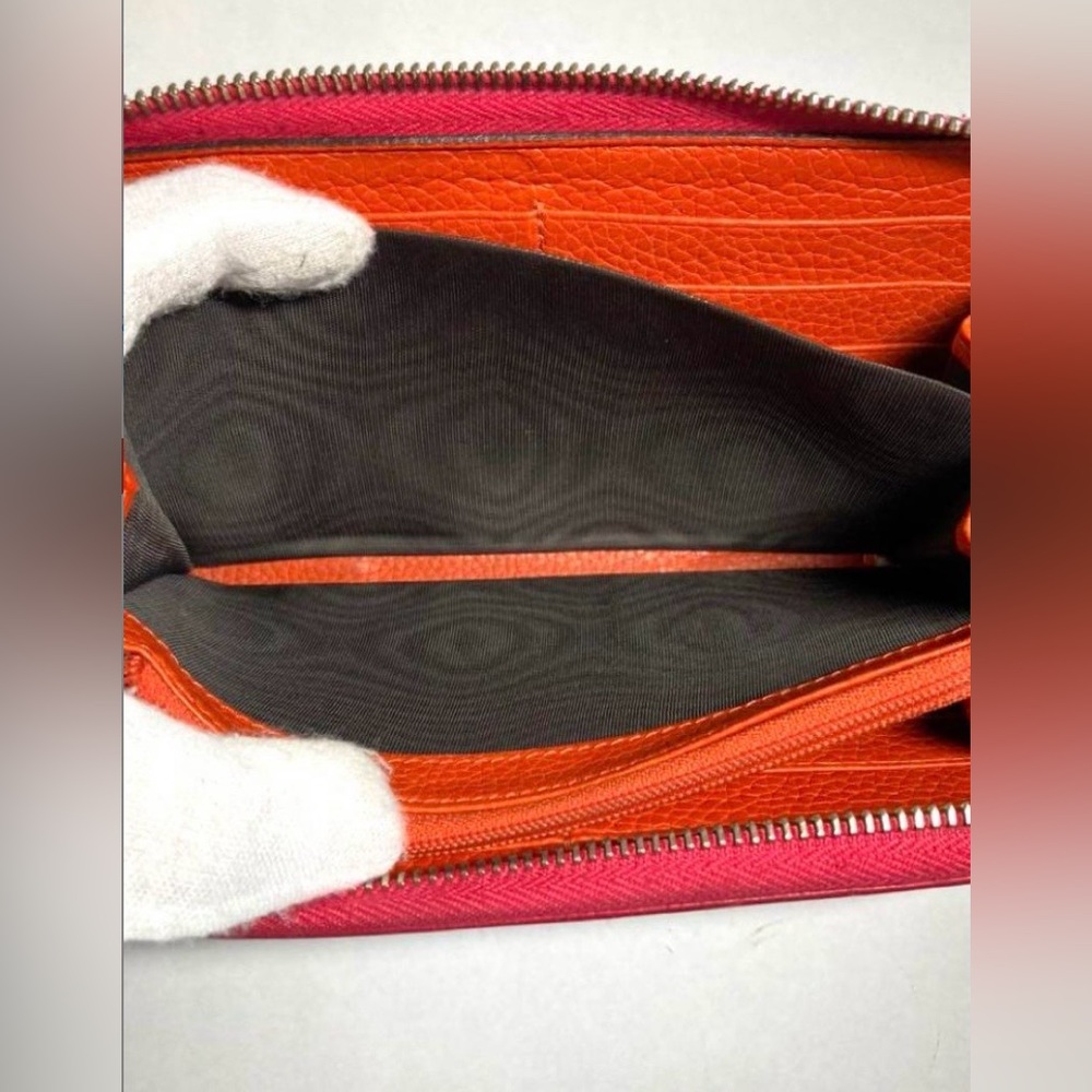Gucci Vibrant Red and Orange Leather Wallet - Picture 9 of 12